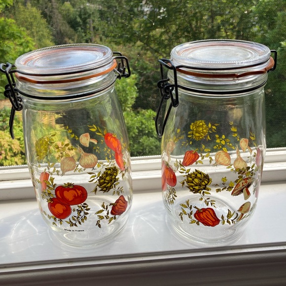 Vintage Niveau De Remplissage Arc Spice of Life Made in France Jars Set of 2 - Picture 6 of 10